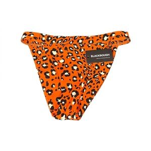 Blackbough orange and black leopard print full coverage bikini swim bottom Sz M